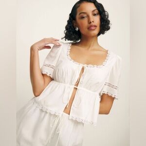 NWT Reformation Margot Top in White - Size S